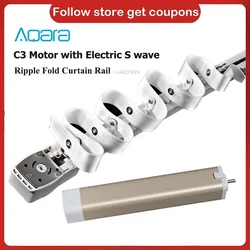 Aqara Ripple S Fold Electric Curtains Track Rod with Smart Curtain Drive Motor C3 Zigbee 3.0 Z Wave Curtain Rail Cornice Rod