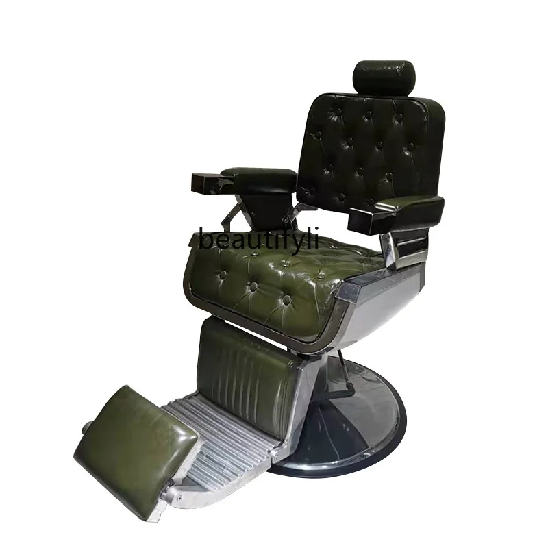 

Men's shaving hair chair retro oil head down big chair, hair cutting stool