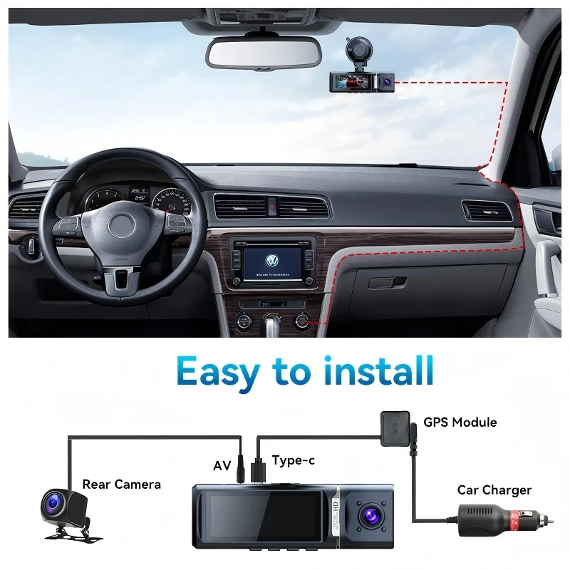 Telecamera da Cruscotto 4K WiFi con Rilevamento Radar e GPS, Telecamera di Sorveglianza Compatta per Sicurezza CCTV