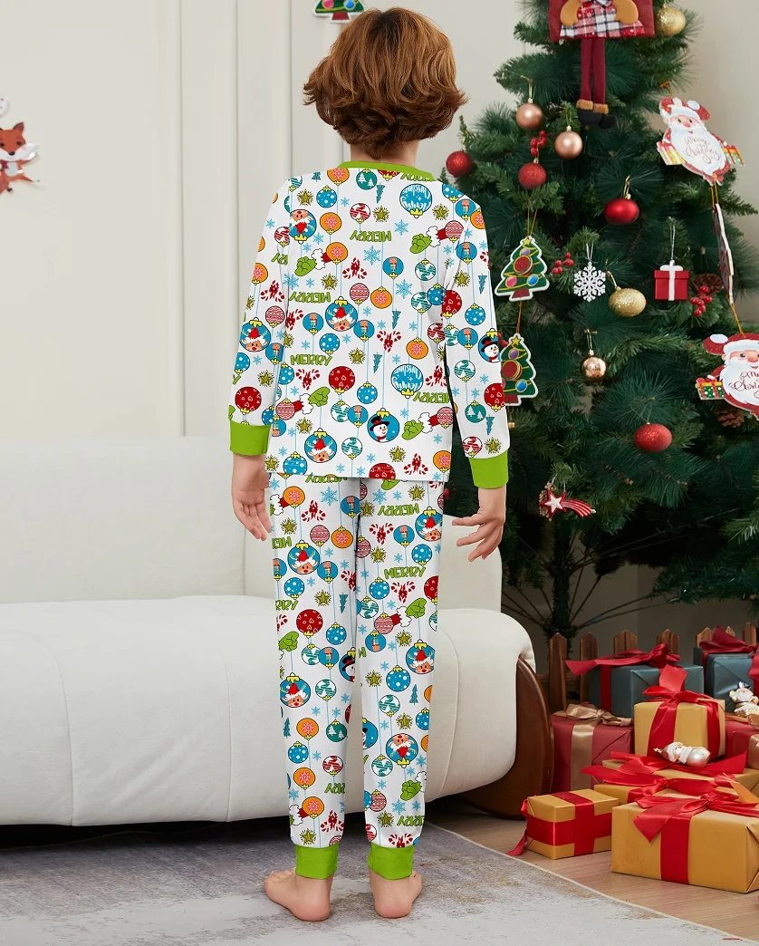 2025 Christmas Matching Family Pajamas Merry Xmas  Snowman Cartoon Pjs Adult Child Clothing Outfit Set Baby Jumpsuit+Dog Clothes