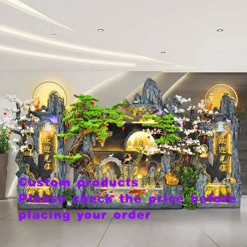 custom.2Large fountain living room entrance, feature fish pond, floor-standing Zen garden fountain
