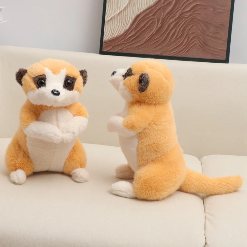 23CM Kawaii Mongoose Plush Toys Simulation Mongoose Stuffed Animal Pillow Baby Animal Doll Birthday Gift Room Decoration