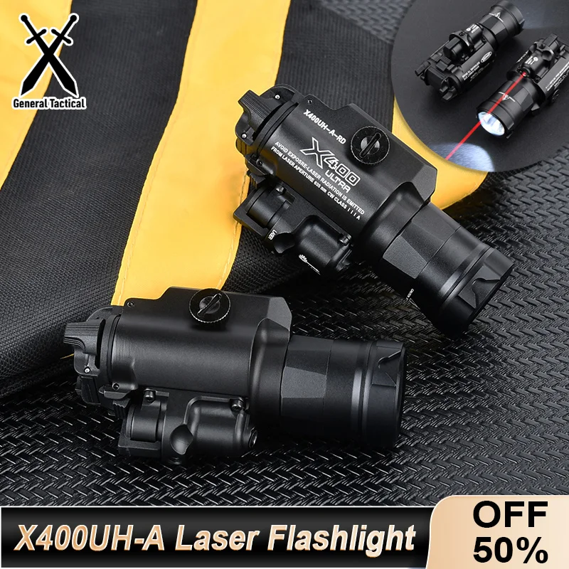 

WADSN Tactical X400 X400UH-A Metal Hanging Laser Flashlight Red Dot For 20mm Rail Pistol Hunting Airsoft Weapon Gun LED Light