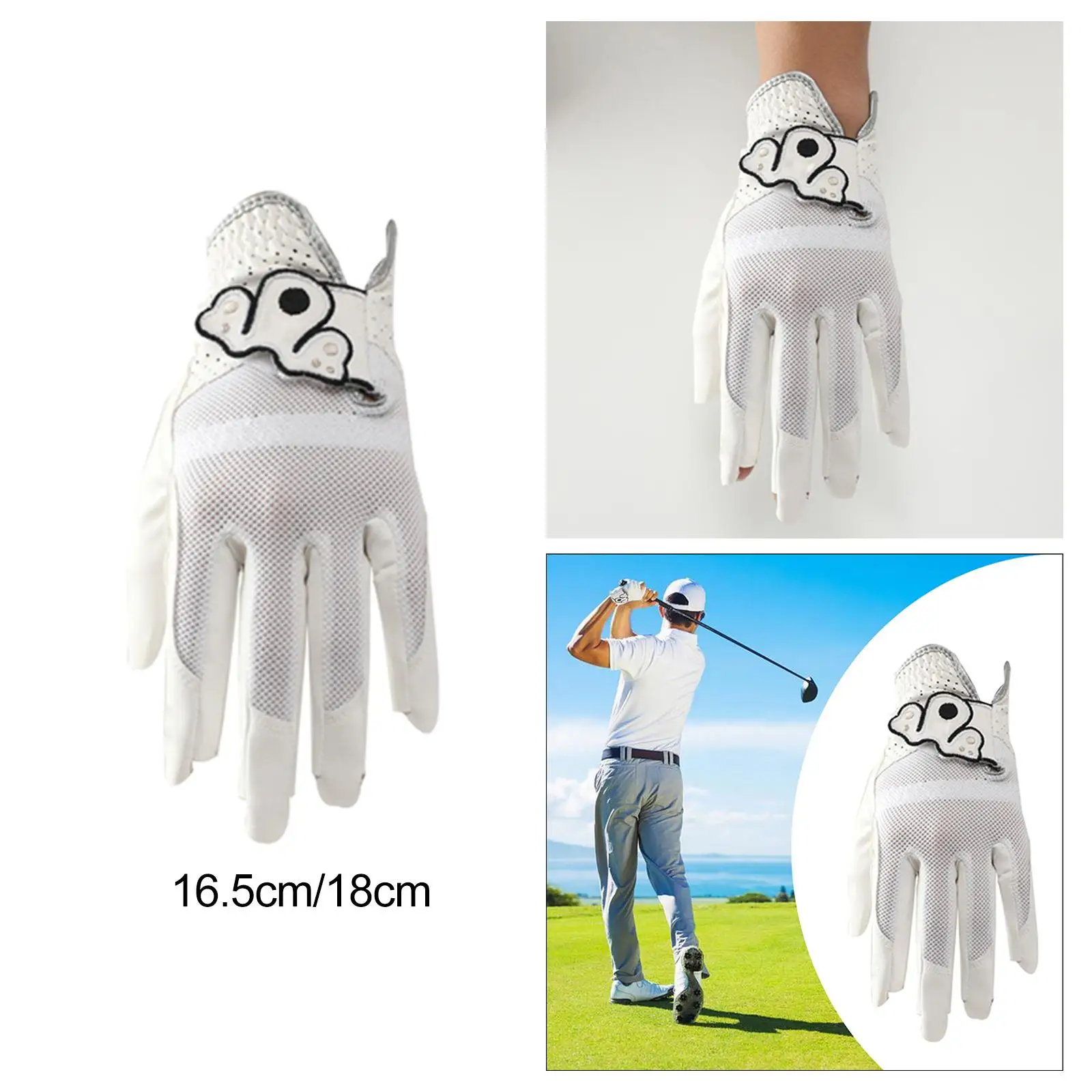 Golf Glove Sports Comfortable No Sweat Breathable White Woman Player Glove Left Hand Professional Soft Leather Golf Equipment