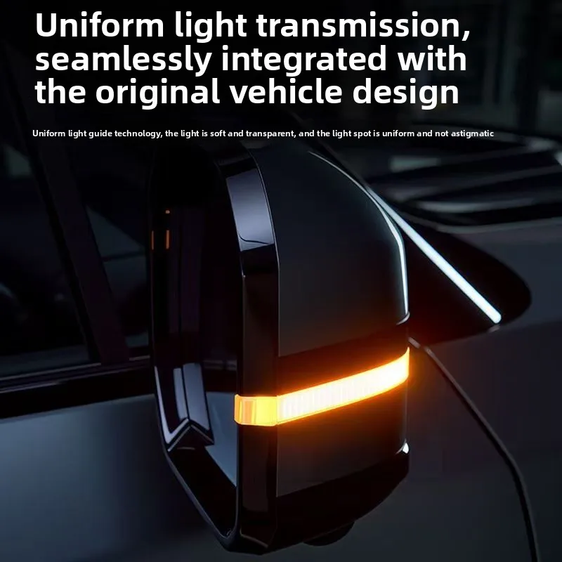 2 Stück Gelber und Blauer Lichtleiterblock für Auto-Rückspiegel-Blinker, Intelligenter Fahrassistent, Außendekor-Aufkleber – Detail 1