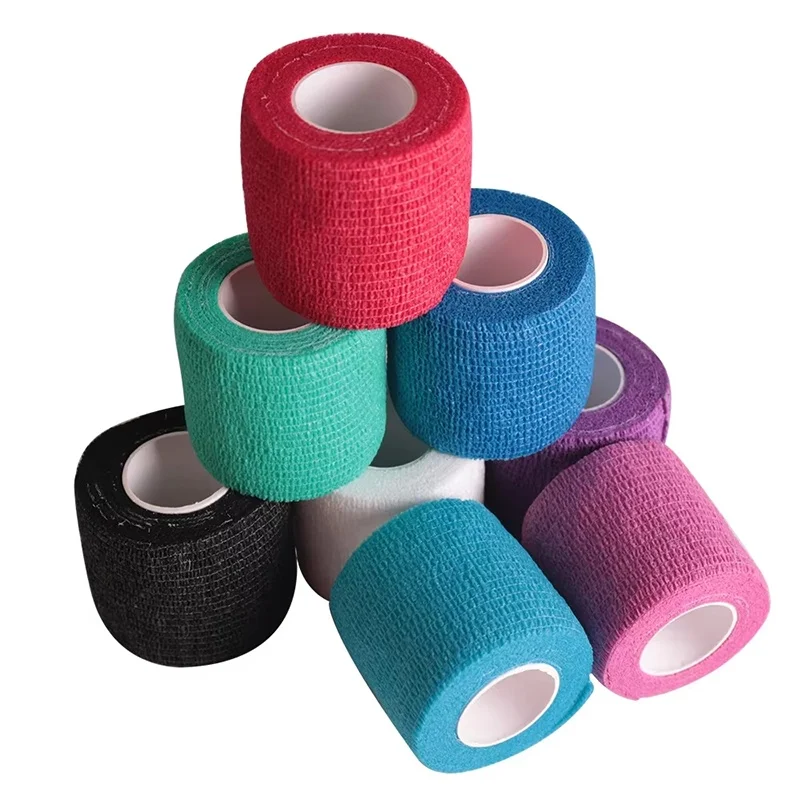 1 Rolle elastisches, selbstklebendes Sporttape-Bandage, 2,5/5/10 cm, nicht gewebte Universalgaze für den Sport, Fußunterstützung, Gelenkschutz