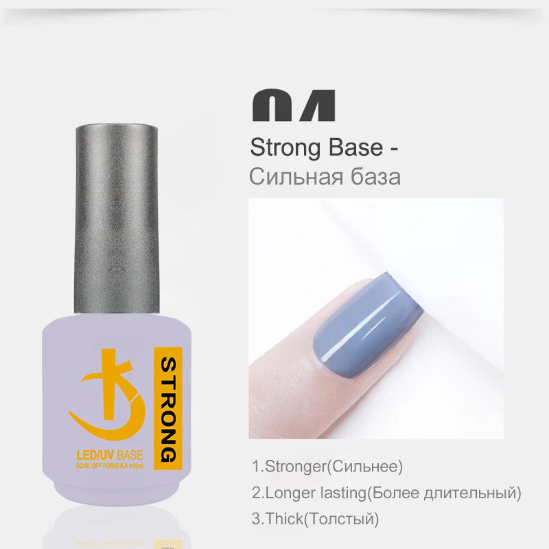 KODI JYJ Neuester Starker Unter- und Überlack Gel-Nagellack 15ml Dickflüssiger UV-Gummi-Basislack Hybrid Nail Art Semi-permanenter Nagellack