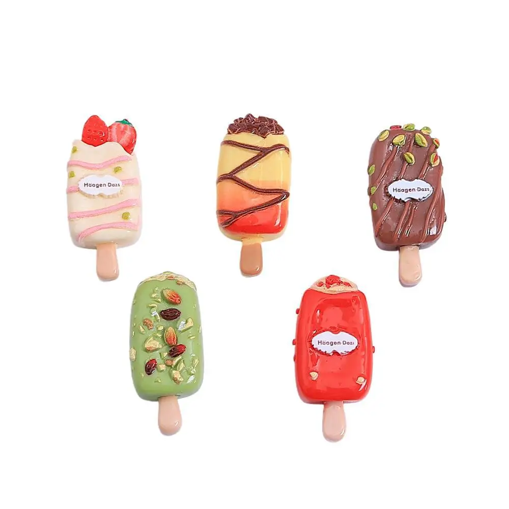 100pcs Kawaii Simulated Popsicle Flatback DIY for Kitchen Refrigerator Keychain Earring Doll House Decoration Accessories