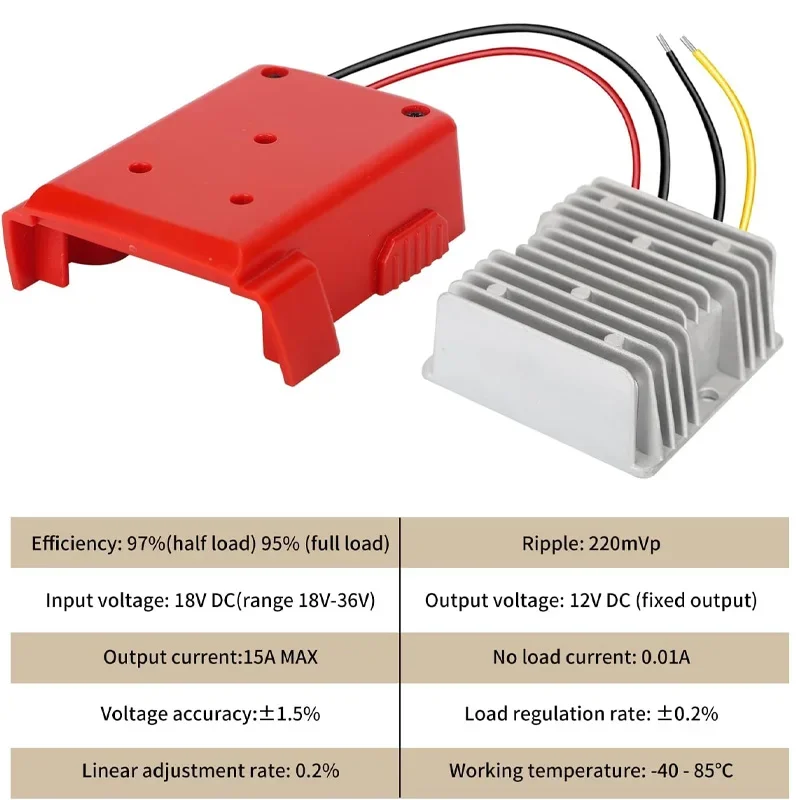 18V To 12V Step Down Converter Aadpter for Milwaukee/Dewalt 18V Li-ion Battery,Power Wheel Inverter Buck Boost Voltage Regulator