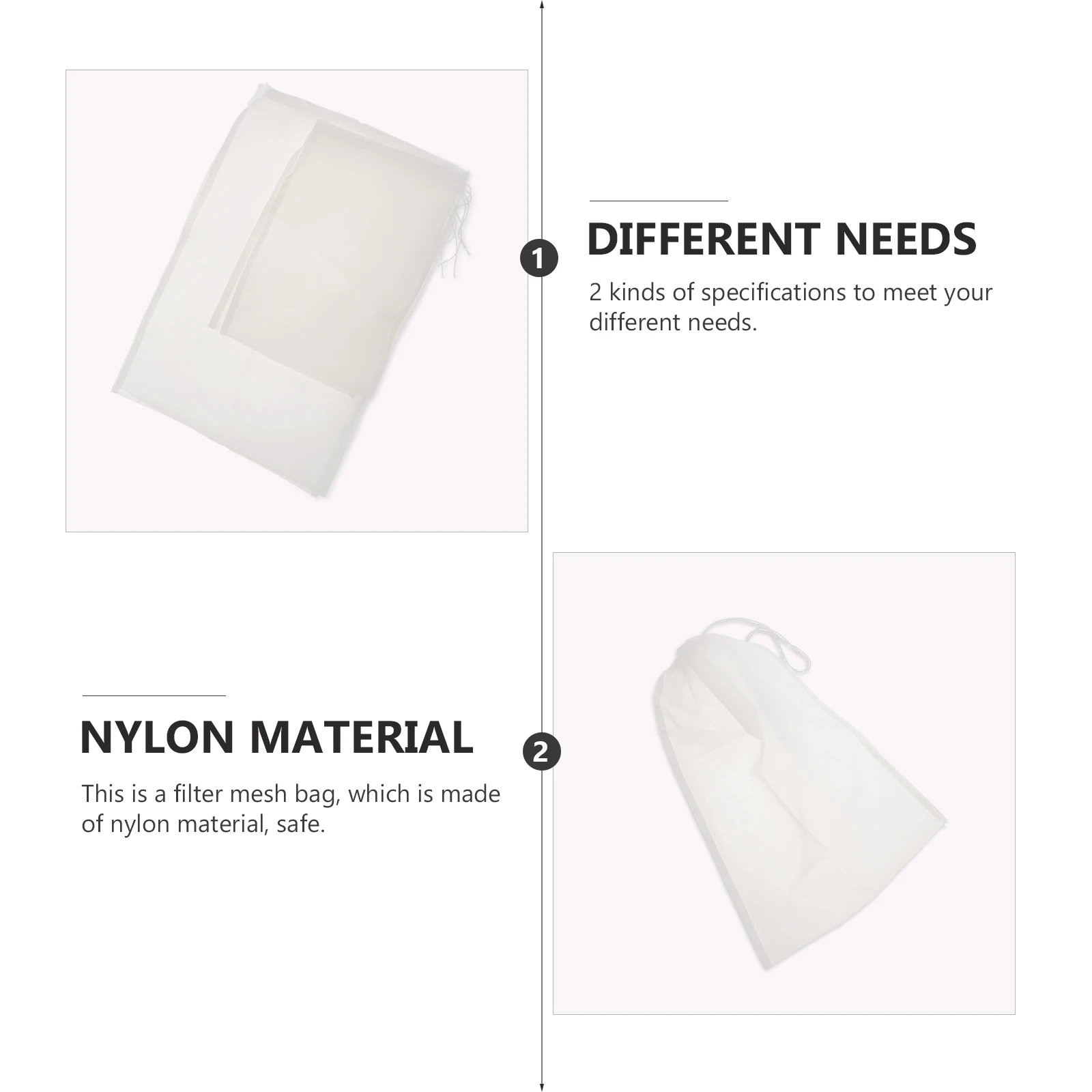 

4pcs Reusable Nylon Mesh Filter Bag Soybean Milk Strainer Bag For Home Use Fine Cloth Tea Coffee Wine Residue Separator