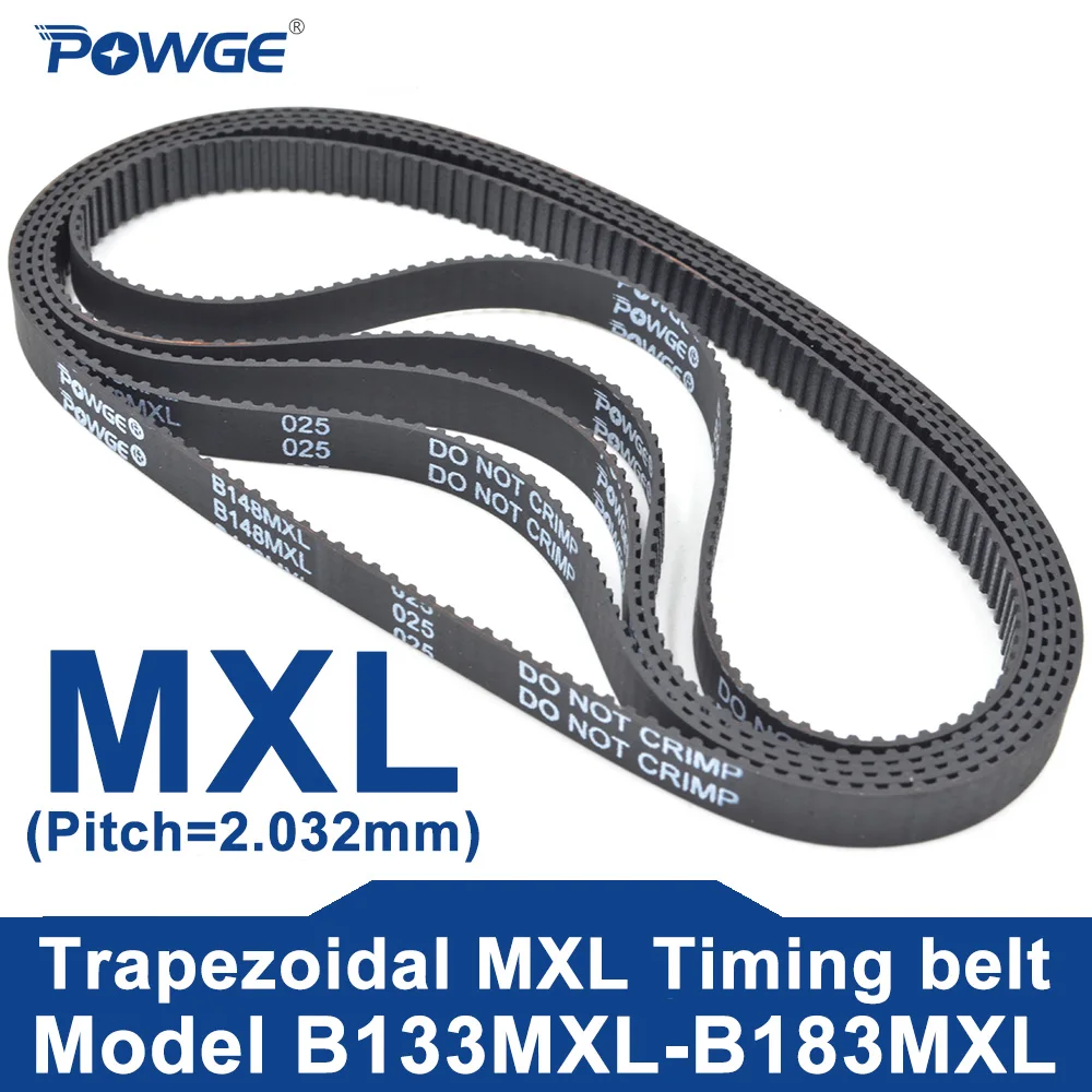POWGE Rubber MXL Timing Belt B133MXL to B183MXL Belt Width 5-15mm B134 B135 B136 B137 B138 B139 B140 B141 B142 B143 B144 B145