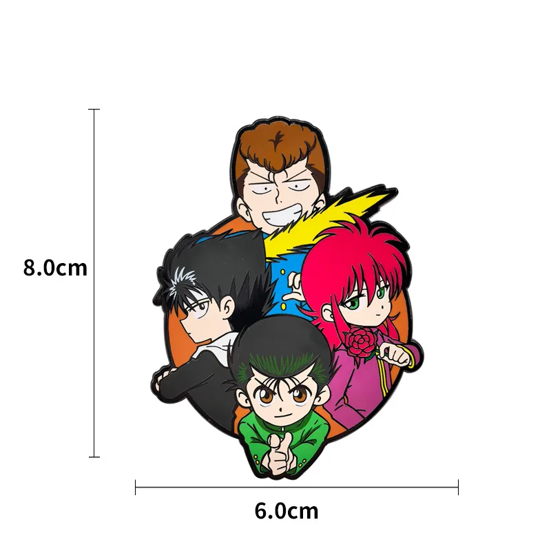 أنيمي YuYu Hakusho المينا دبابيس Yuusuke Kazuma Hiei Kurama شارات معدنية اليابانية مانغا دبابيس ظهره الملابس التلبيب تأثيري