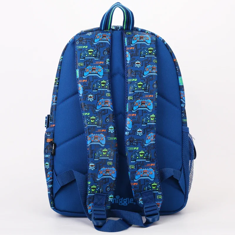 Genuine Australian Smiggle Blue Video Game Backpack, Boy Cartoon Double Button Postman Backpack, Pencil Case, Pencil Case