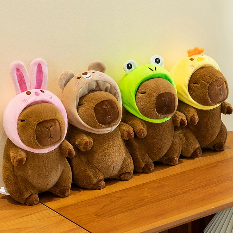 25cm Series Capybara Plush Simulation Capibara Anime Fluffty Toy Cute Doll Stuffed Animals Soft Doll Plush Christmas Gifts