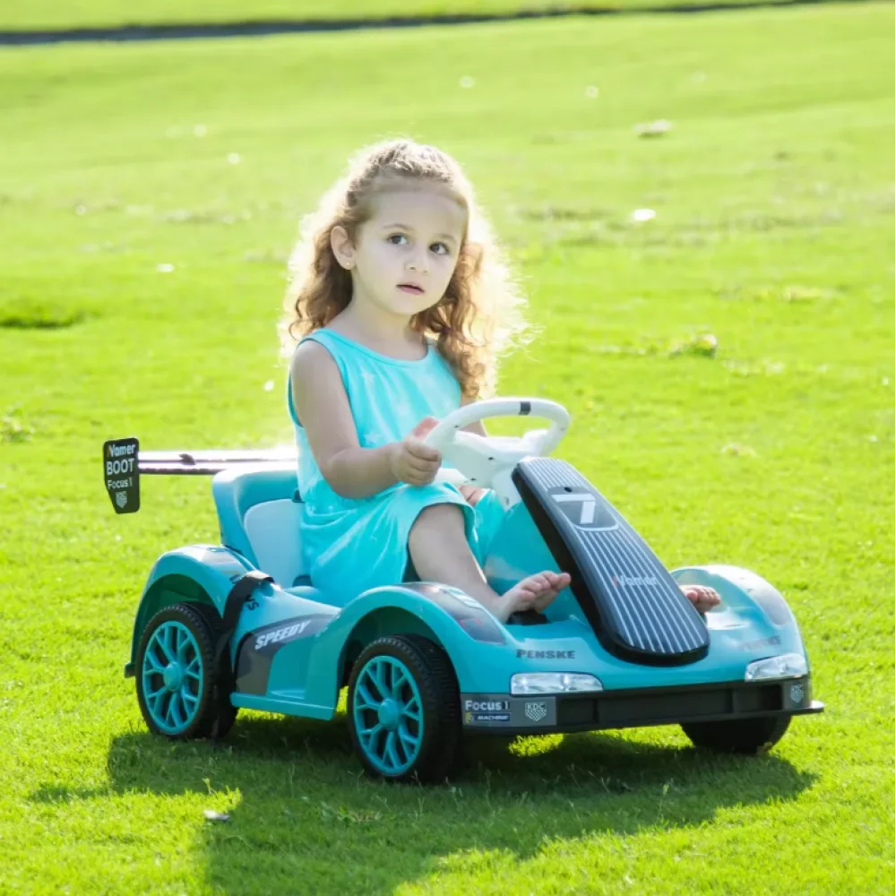 Go Kart elettrico per bambini, auto da giro a batteria da 12 V con telecomando, veicolo elettrico a ruote per bambini, regalo per ragazzi e ragazze