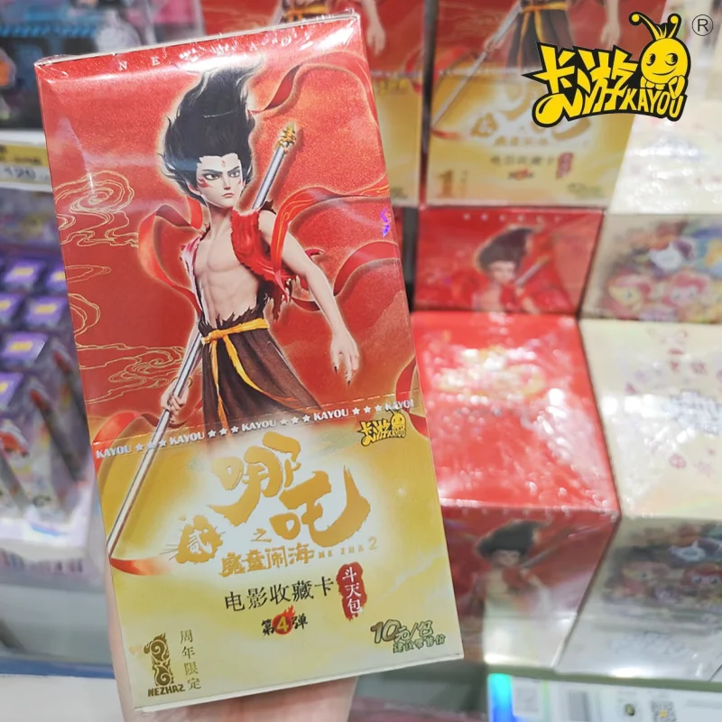 

Оригинальные коллекционные карты KAYOU Nezha Vol.4: Демоническое дитя, разбушевавшееся в море, набор Doutian, редкие карты с вышивкой Шу и великолепным фольгированием