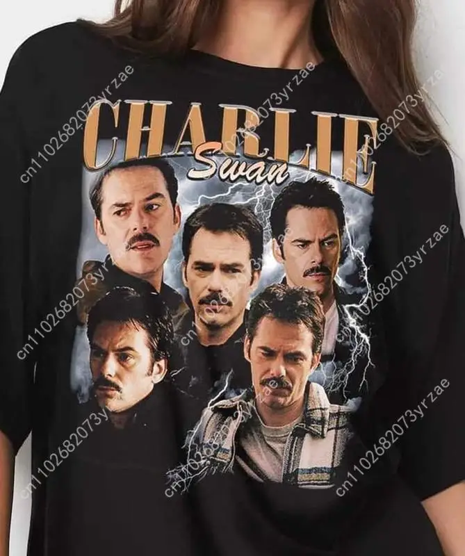 

Футболка Charlie Swan в стиле ретро для мужчин и женщин, винтажная футболка высокого качества, хлопковая модная футболка с короткими рукавами, мягкие дышащие топы