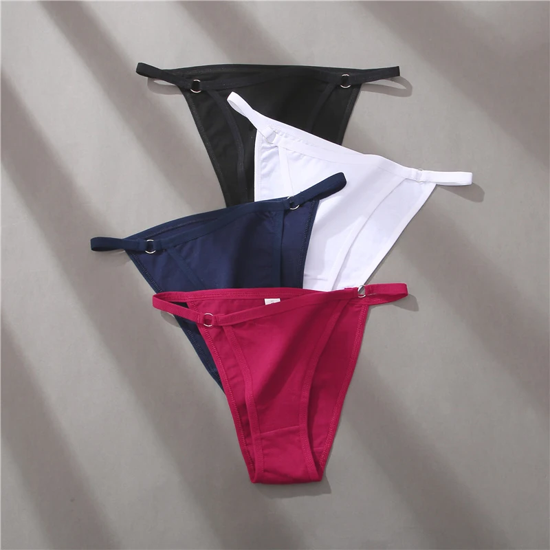 FINETOO 4PCS/SET Bikini Style Cotton Panties Sexy Lingerie Designer Low Waist Women Underwear Female Underpants Briefs Set M-XXL