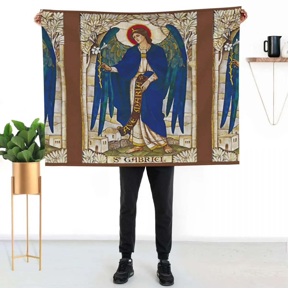 St Gabriel Angel Catholic Saint Archangel Throw Blanket funny gift Beach Polar Custom for winter Vintage Blankets