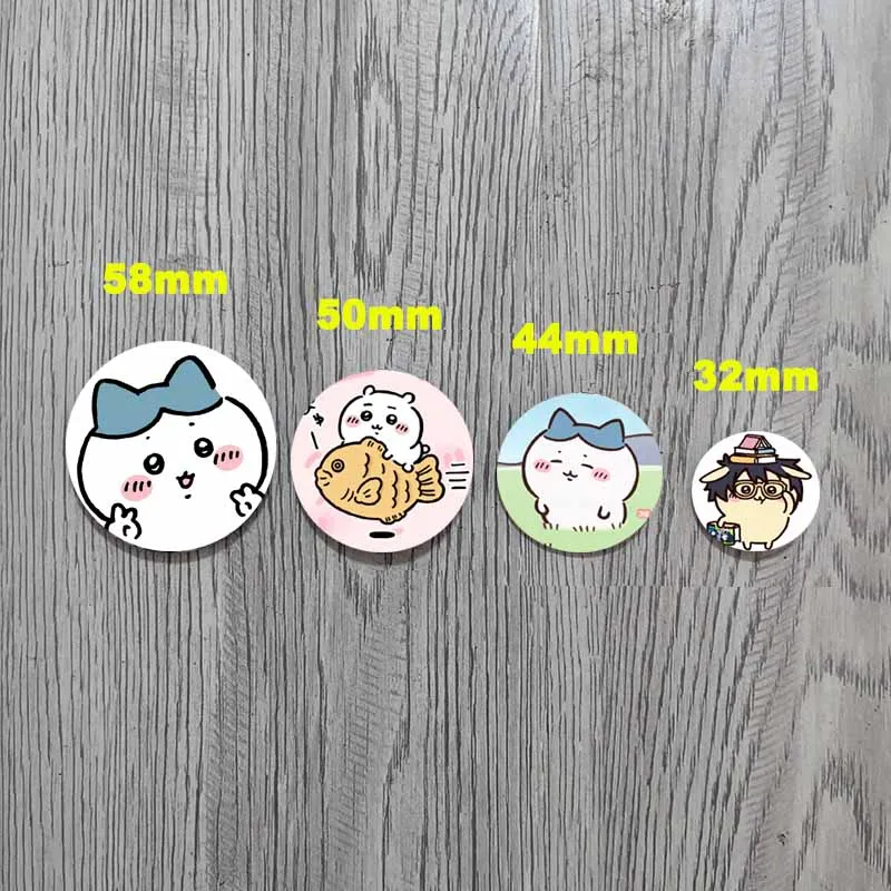 Cute Chiikawa Badge Cartoon Animation Peripheral Lapel Pins Tinplate Round Brooch for Shoulder Bag Accessories Souvenir Gifts image 2