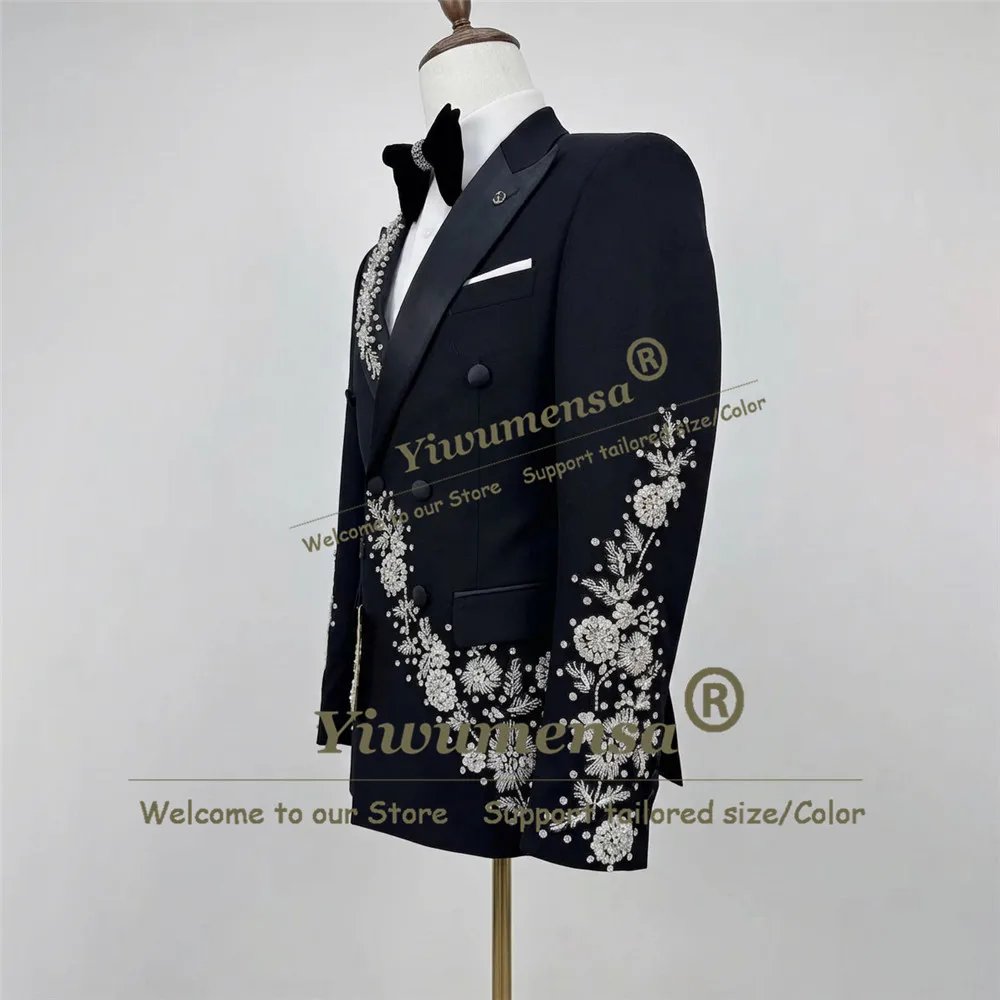 Luxury Men's 2-Piece Suit Wedding Groom Tuxedo Slim Fit Red Carpet Blazer Set For Banquet & Business Negotiations Man Clothing