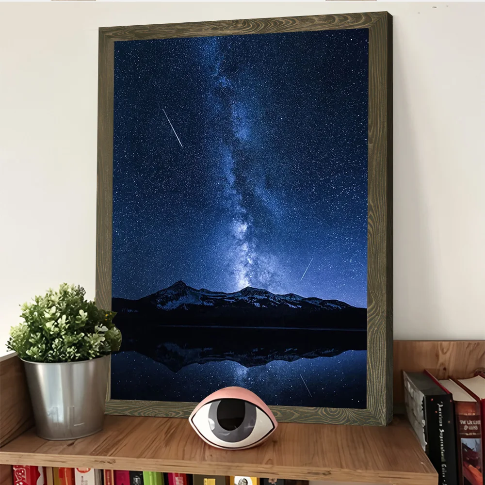 ملصق طباعة انعكاس المجرات صور قابلة للتخصيص لوحة فنية جدارية على القماش هدية لتزيين الغرفة والديكور الداخلي