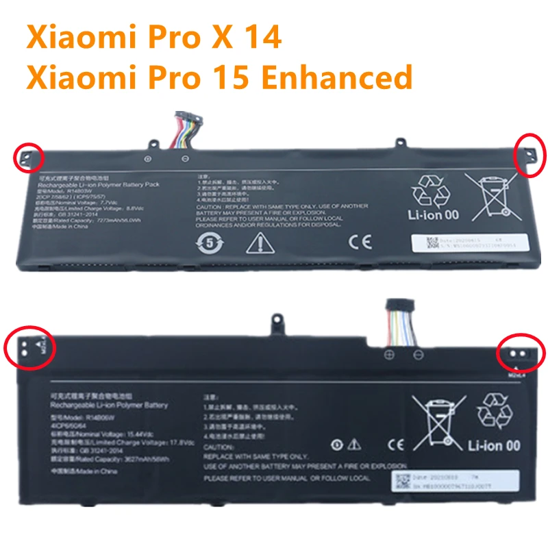 

Новый аккумулятор R14B03W R14B06W 7,7 В 15,44 в для Xiaomi Pro X 14 XMA2010 AJ AA Pro15 Enhanced XMA2008 DL DD Redmi Book 14 J726 J7265