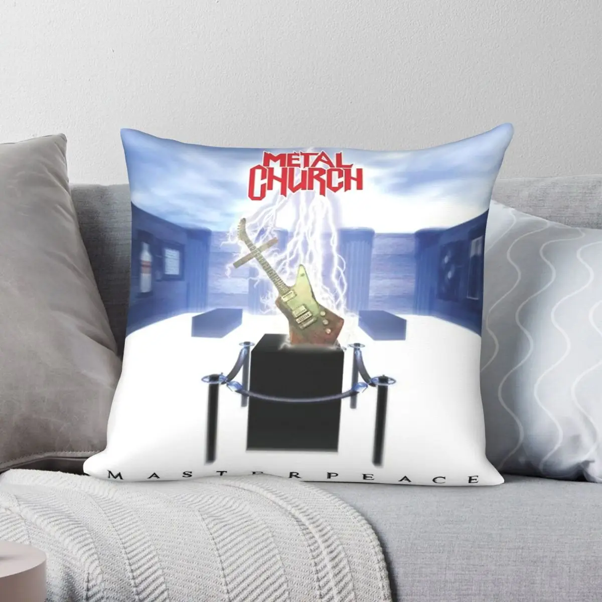 Metal Church Masterpeace Album Square Pillowcase Polyester Linen Velvet Creative Zip Decor Room Cushion Cover
