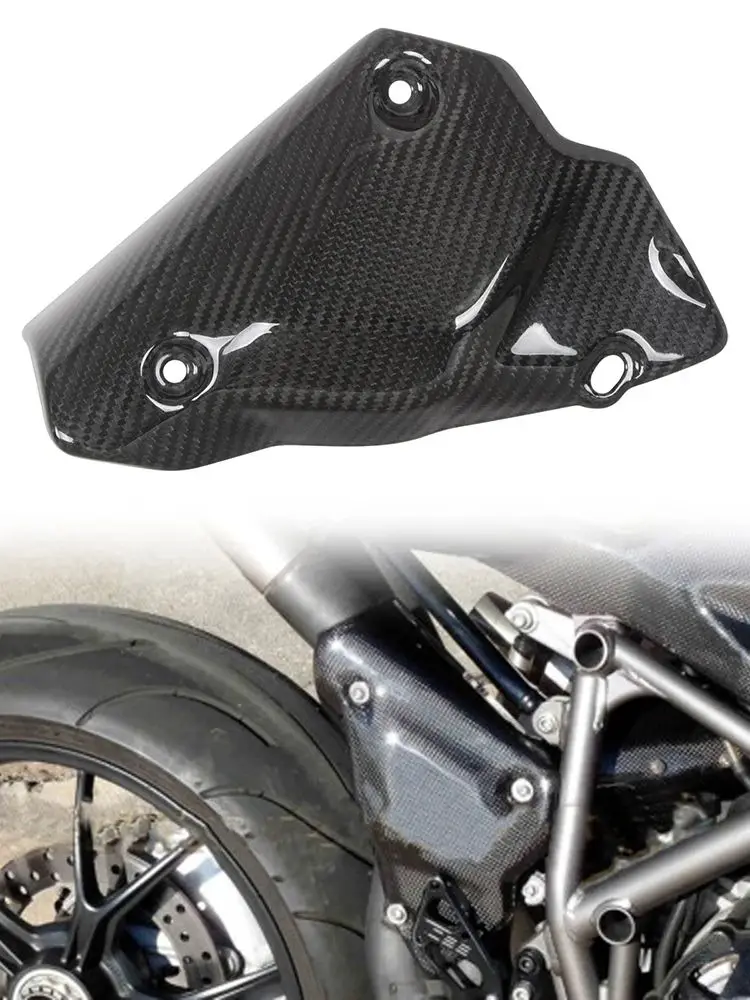 Moto4u Voor Ducati 848 1098 1198 100% Koolstofvezel Motorfiets Uitlaatpijp Hitteschild Cover Guard - afbeelding 2