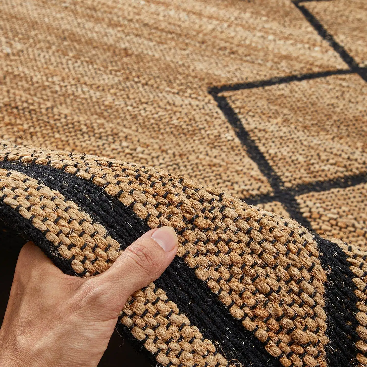 Hand-woven jute carpet living room bedroom floor mat homestay glue-free environmental protection mat