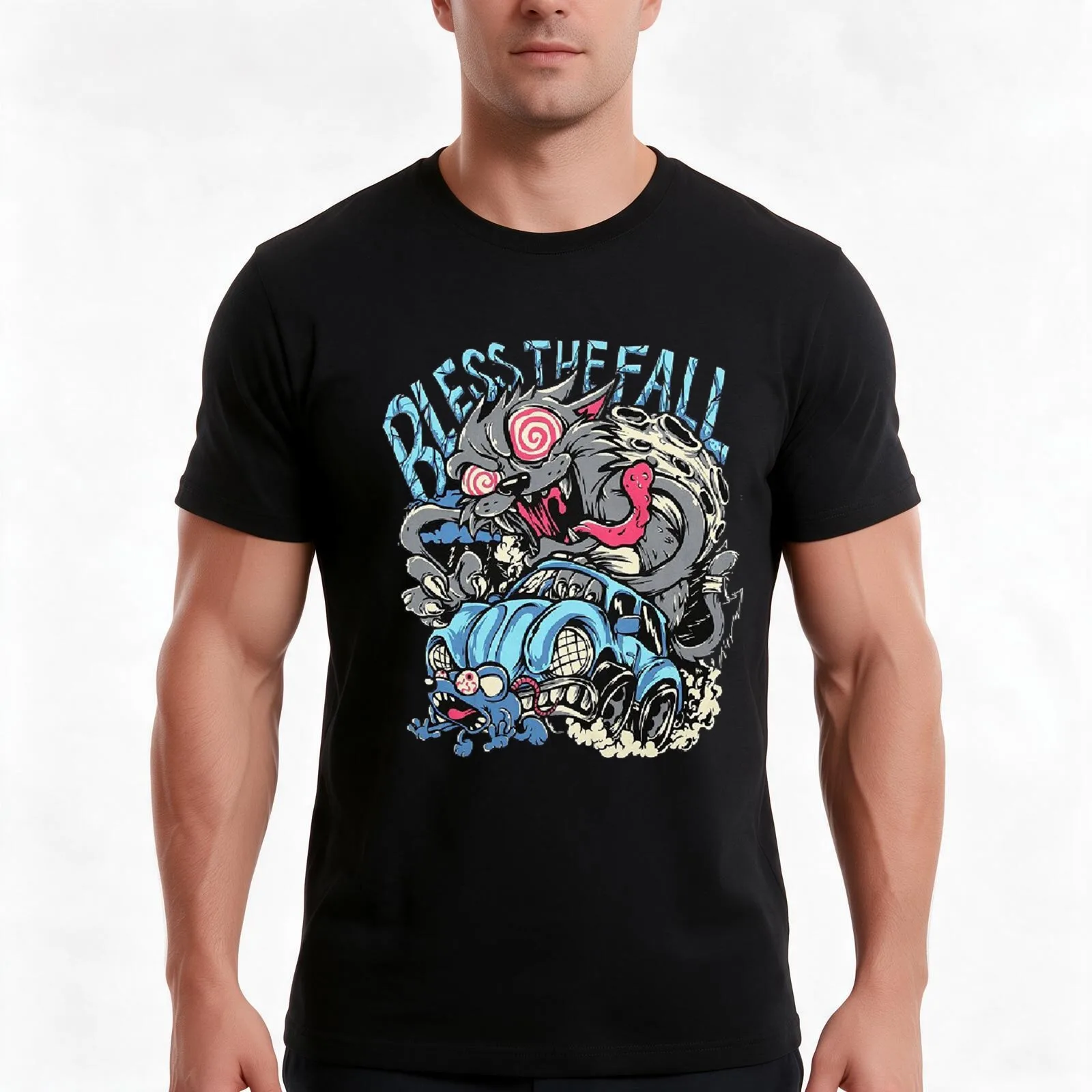 blessthefall T-Shirt Summer Casual Cotton Tee Oversized Streetwear Tops Vintage Graphic Print Loose Fit Short Sleeve