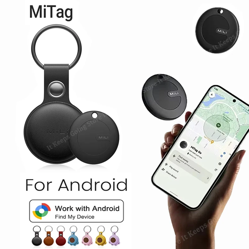 MiLi MiTag Go Android 항목 찾기 및 위치 찾기용 스마트 트래커 Bluetooth Google과 함께 작동 내 장치 찾기 분실 방지 에어 태그