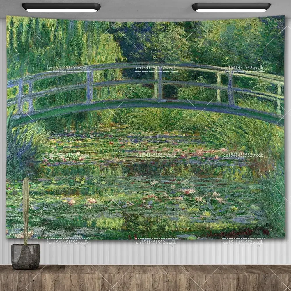 Claude Monet Artwork Wall Art Decor Tapestry Garden Floral Landscape Oil Paintings Aesthetic Room Decoration Dorm Wallpapers