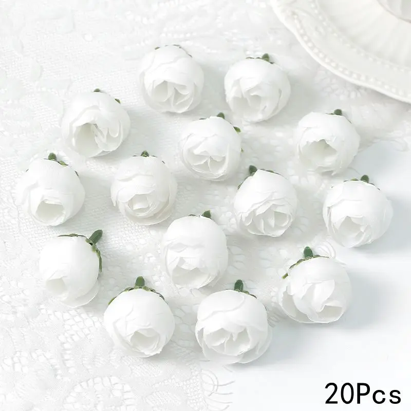 10/20/30 Stück Mini Weiße Künstliche Blumenköpfe, Simulierte Pfingstrosen, Gänseblümchen, Rosen für Bastelarbeiten, Kränze, Hochzeiten, Partys, DIY, Heimdekoration – Detail 10