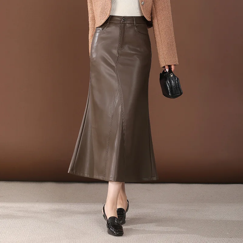 

Chic Fishtail Patchwork Skirt Women's 2025 Autumn Winter New High Waist One-step Skirt