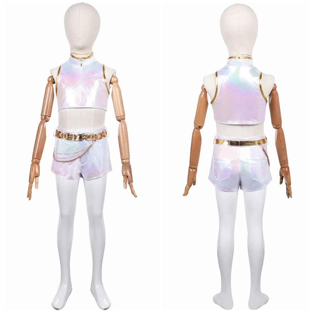 Kids Girls Demon Hunter of KPop Cosplay Rumi Children Top Pants Clothes Outfit Suits Party Disguise Halloween Costume Carnival