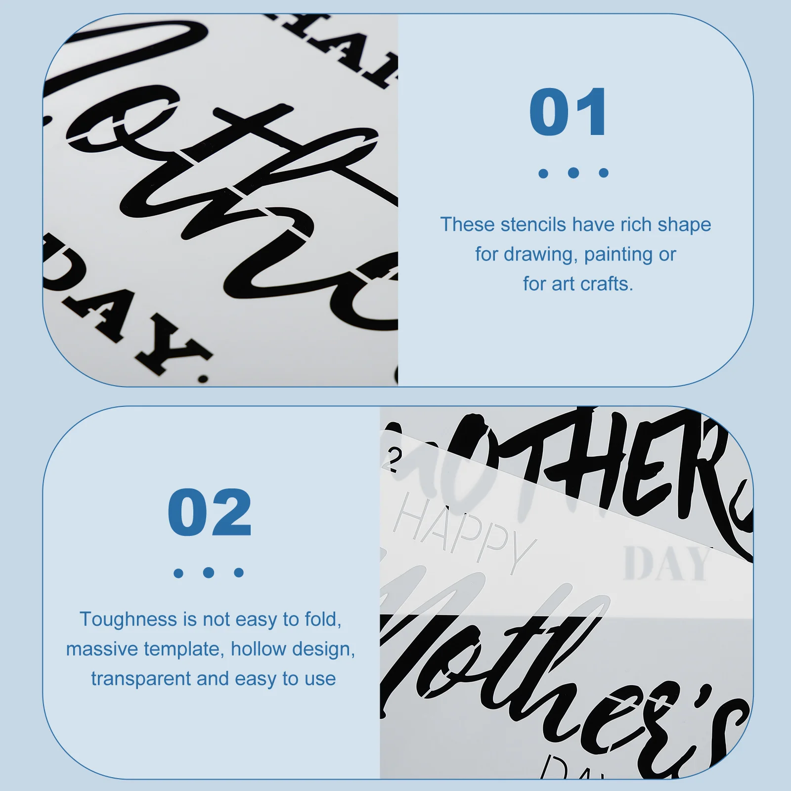 

12Pcs Plastic Letters Template for DIY Wall Painting Mother's Day Themed Drawing Stencil Set Creative Fun