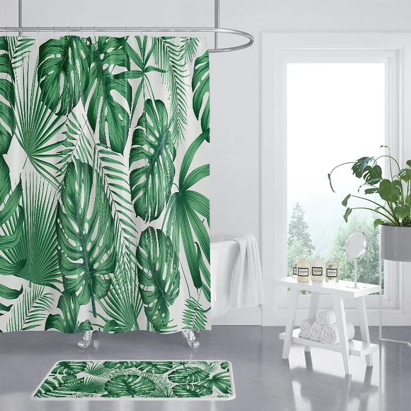 New rainforest waterproof shower curtain flamingo leaf bath tent finished bathroom toilet partition