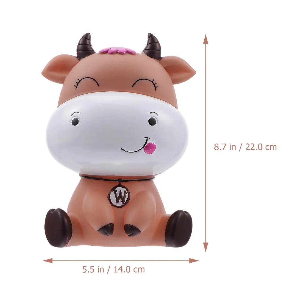 

Piggy Jar Kids Desk Decoration Adorable Saving Pot Cartoon Cow Change Storage Christmas Vinyl Saving Jar Gift