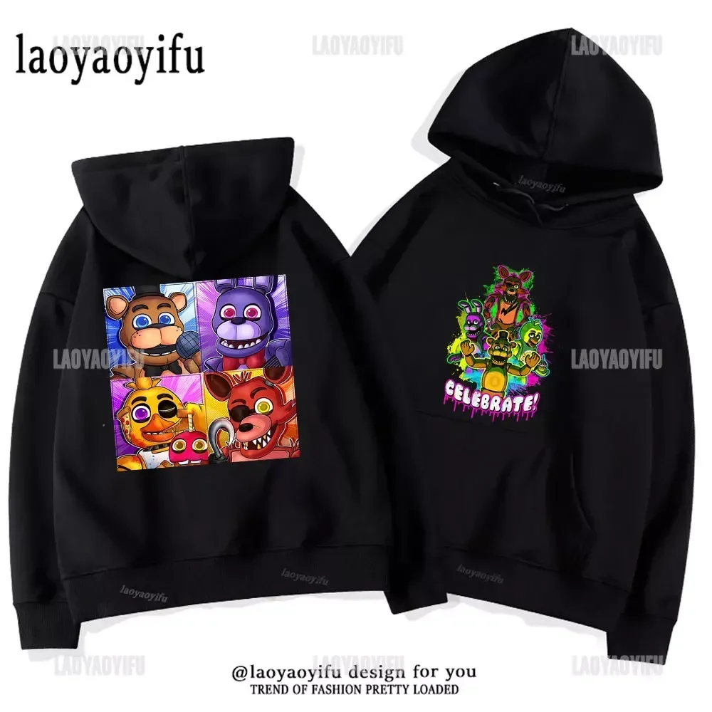 Sudadera con capucha Fnafs Five Night At Freddys para hombre y mujer, Tops de moda informales con estampado de dibujos animados, abrigo para otoño e