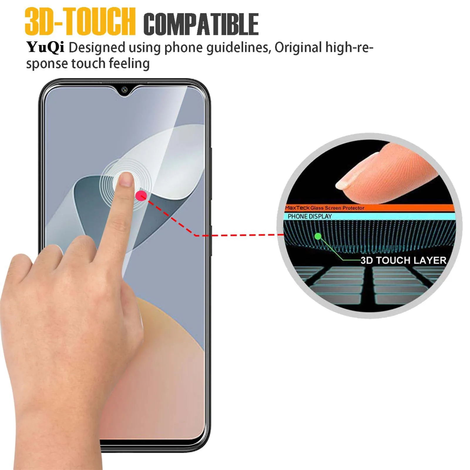 Screen Protector For ZTE Blade A73 4G 6.6 inch, Tempered Glass HD Crystal 9H High Aluminum Anti Scratch Case Friendly