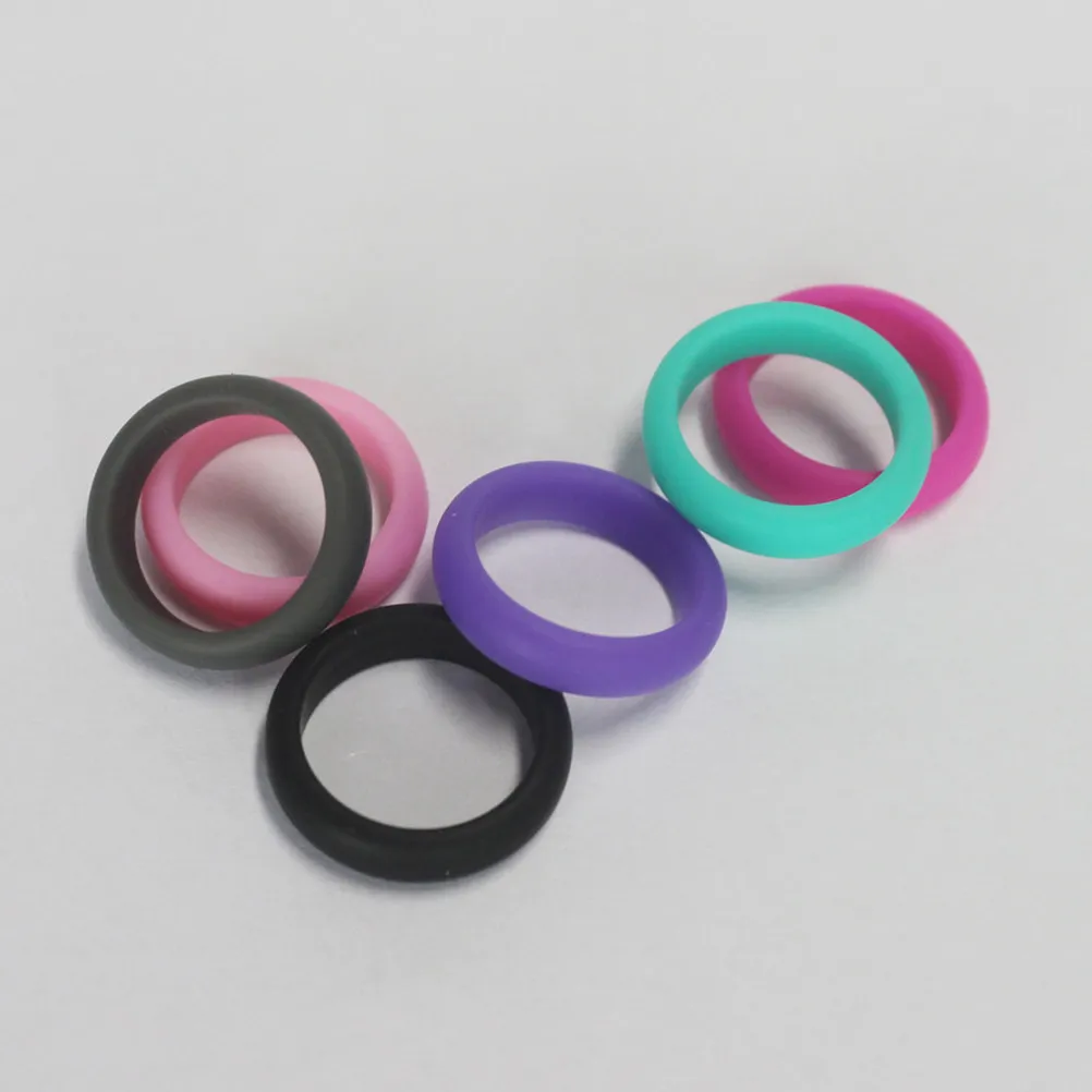 3Pcs Silicone Sports Rings Waterproof Flexible Exercise Rings for Swimming Diving Safe Non-Conductive Wedding Ring Alternative