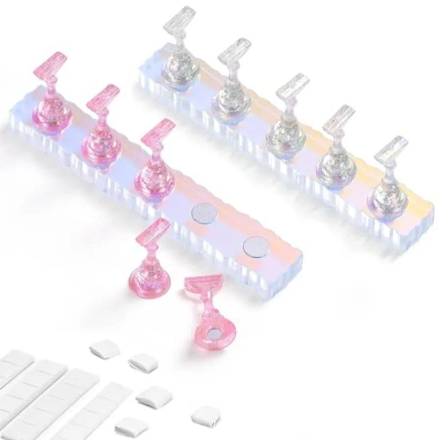 

2 Set Nail Holder for Display Painting Nails - Aurora Acrylic Magnetic Practice Nail Stand Set - Fake Nail Holder for Press On