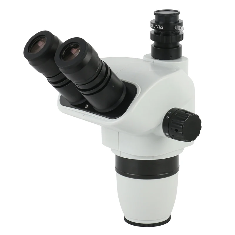 6.7X-45X Simul-Focal Zoom Industrial Lab Trinocular Stereo Microscope WF10X/22mm Eyepiece With CTV1-2 0.5X C Mount Lens Adapter