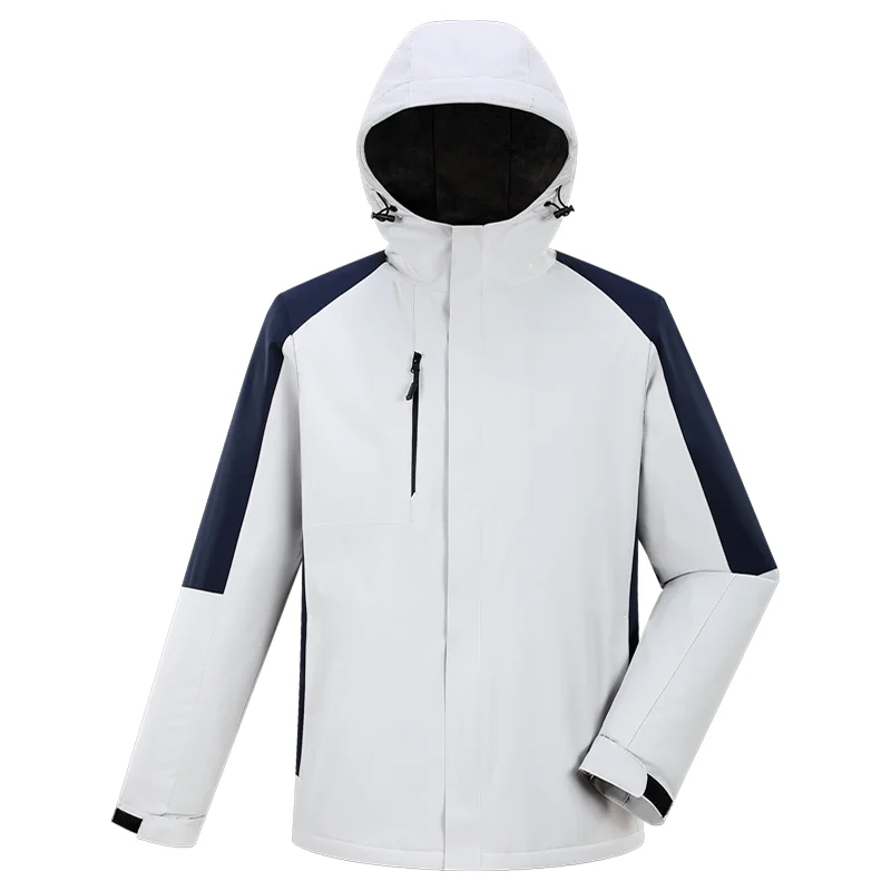 Winter casual jas aangepast bedrijf merklogo plus fluwelen warme jas borduurwerk ontwerp team hoodie jas print tekstpatroon