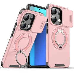 Slide Camera Redmi note 13 pro 5G Case for Xiaomi Redmi note 13 pro plus Magnetic Bracket Heavy-Duty Rugged Armor Stand Cover