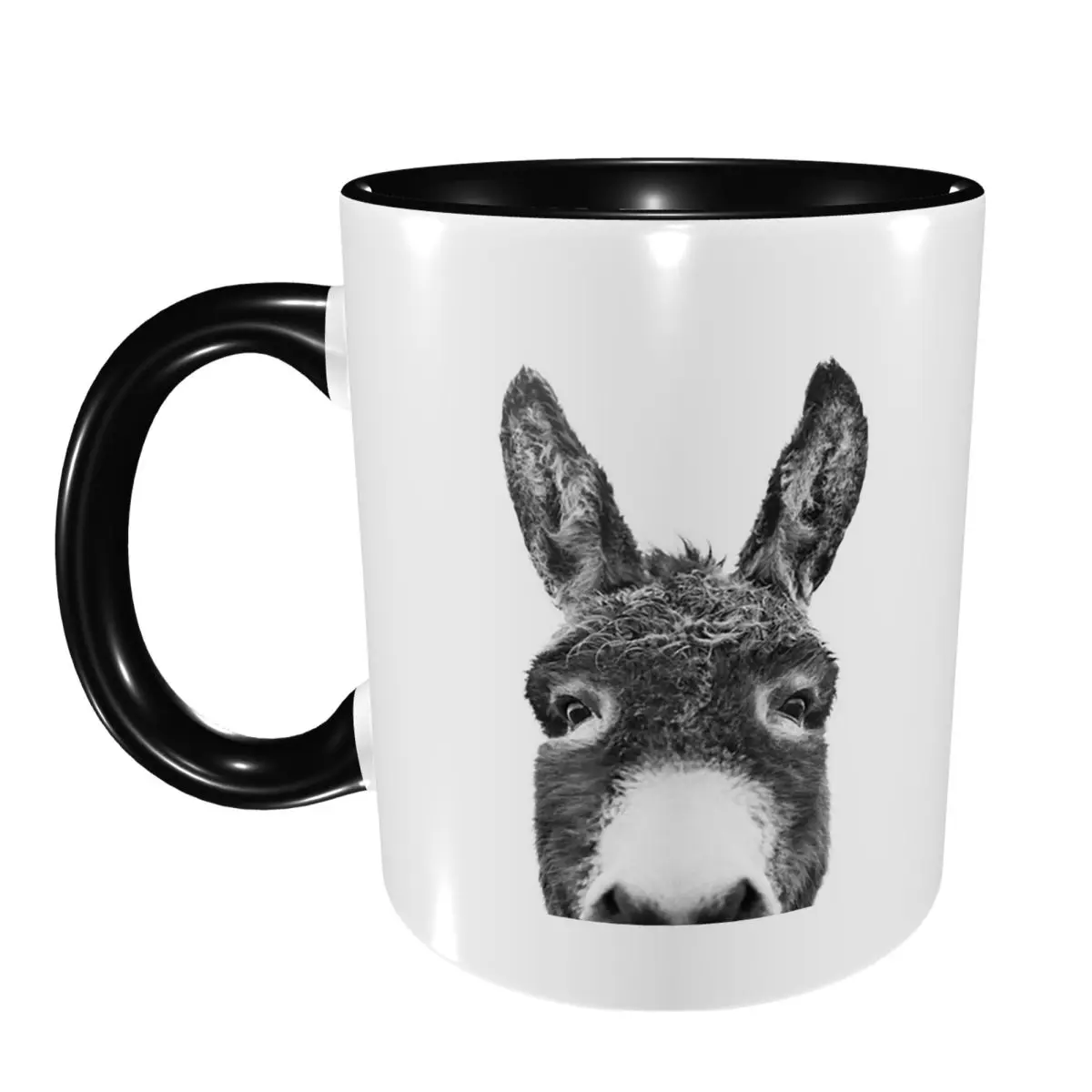 Peeking Donkey Mug Funny Ceramic Coffee Cups Tea Mugs Milk Cup Drinkware Gift for Woman Man