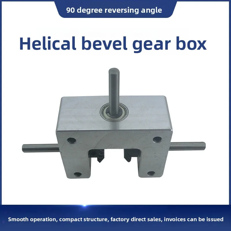 Differential Gearbox Small Corner 90 Degree 1:1 Spiral Bevel Gear Shaft 6 Axis 8 Axis 10 Double Output Shaft Reverse