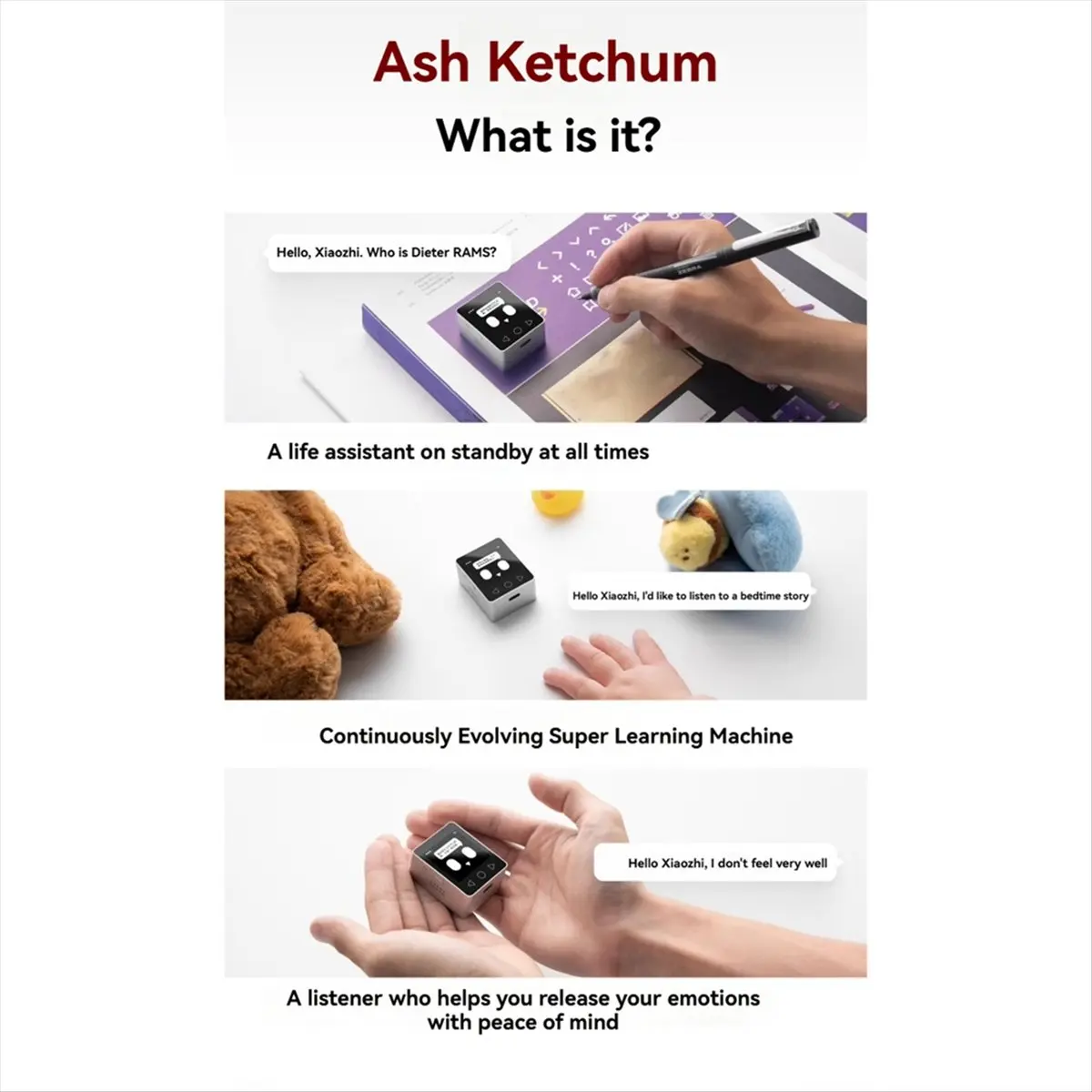 ☶❈＊♥AC1275-For Xiaozhi Ai Robot 4G & WIFI Xiaozhi Touch Buttons Robot Xiaozhi Intelligent Dialogue Robot Ideal Companion Gift