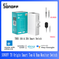 SONOFF TH Origin Temperature Humidity Monitor Switch Wifi Switch  Smart Home Controller SONOFF TH10/16 Upgrade Version 20A Max